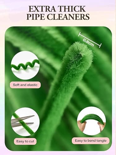 Pheravia 500pcs Pipe Cleaner Flower Kit, DIY Pipe Cleaners Craft Set with Step-by-Step Tutorial, Chenille Stems Bulk for Bouquet Making | Premium 8mm thick, dense, beginner-friendly video tutorials, rich floral accessories, for bouquet making, family crafts thumbnail 3