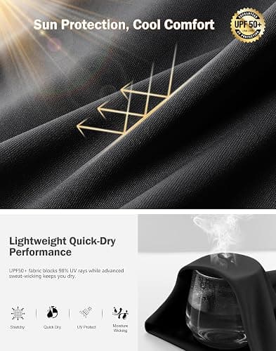 Men's UPF 50+ Sun Protection Dry Fit Workout T-Shirts Rash Guard Swim Shirts Moisture Wicking Tee for Athletic, Beach, Hiking thumbnail 5