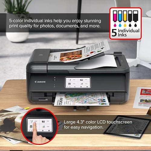 Canon PIXMA TR8620a - All-in-One Printer Home Office|Copier|Scanner|Fax|Auto Document Feeder | Photo, Document | Airprint (R), Android, Black, Works with Alexa thumbnail 3