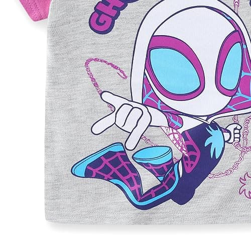 Marvel Spider-Gwen Ghost Spider Girls Short Sleeve T-Shirt and French Terry Shorts Set for Toddler to Big Kids thumbnail 5