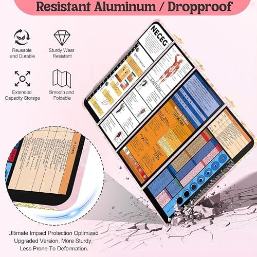 Nursing Clipboard Foldable, Nursing Medical Edition Cheat Sheets Aluminum 4 Layers Nurse Foldable Clipboard, Nursing Pocket Size Pen Clip Pocket Clipboard for Nurses Students School and Doctors thumbnail 6