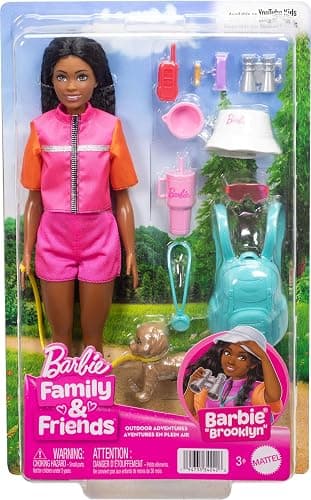 ​Barbie “Brooklyn” Outdoor Adventures Fashion Doll Wearing Adventure Outfit, with 10+ Camping-Themed Accessories Including Pet Puppy thumbnail 6