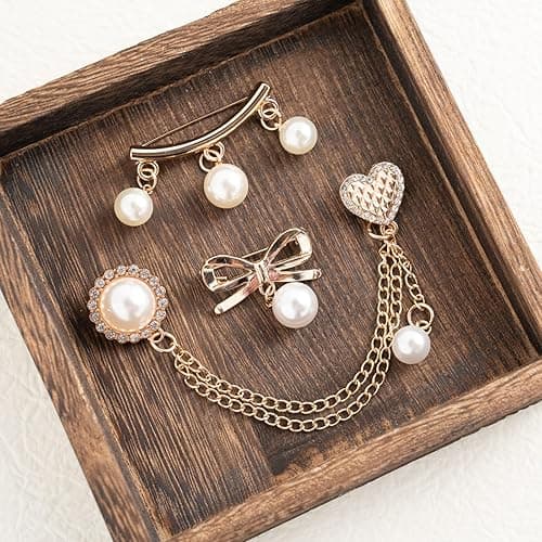 DoDoBeads 60 Pcs Junk Socks Charms Kit, Gold Brooches and Pins for Women, Pearl and Rhinestone Sock Charms with Safety Pins, DIY Accessories for Decorating and Personalizing Socks thumbnail 7