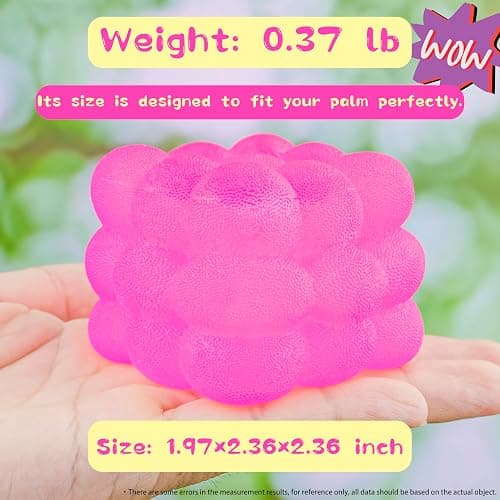 Squishy Stretchy Stress Cube, Sensory Ice Cube Sugar Ball for Kids Adults, Slow Rising Squeeze Toys for Boys Girls, Gel Filled Fidget Toys Anxiety Relief for Autism, Home Office Classroom Gifts (Pink) thumbnail 6