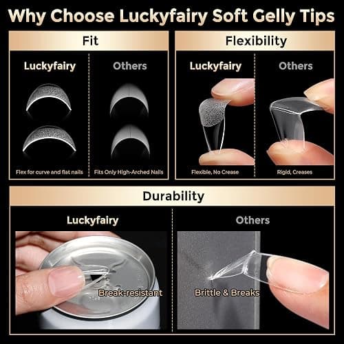 Long Almond Nail Tips: 504pcs Full Cover Soft Gel Nail Tips, 12 Sizes Pre-Etched Half Matte Almond Press on Nails No C Curve For Nail Extensions Home Salon thumbnail 6