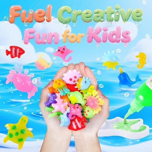 Aibxiu Magic Water Elf Toy Kit, Crafts for Kids Ages 4-8-12, Aqua Fairy Water Gel with 22 Gels, 22 Sea Creature Molds, DIY Craft Kit, Birthday & Party Favors for Kids Ages 3+ thumbnail 2