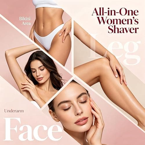 Bikini Trimmer for Women,2 in 1 Dual Head Bikini Shaver & Body Shaver,Cordless & Waterproof Electric Bikini Trimmer for Women, Painless Hair Removal with Silky Glow Finish,Pink3 thumbnail 2