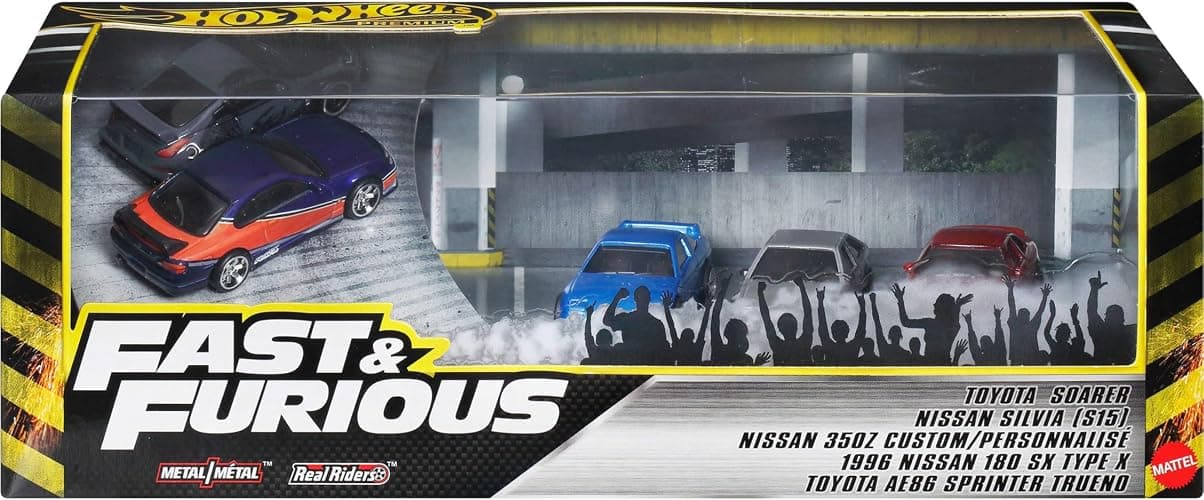 Hot Wheels Toy Cars, Premium Fast & Furious Tokyo Drift Bundle, 5 1:64 Scale Die-Cast Vehicles from the Fast Movie in Collectable Packaging thumbnail 6