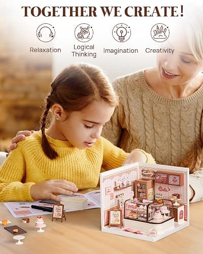 Rolife Super Creator Kits Tasty Cake Shop, Tiny House Building Blocks for Little Dolls, DIY Plastic Mini House Model Building Kits for Teens Aged 14+, DIY Crafts/Hobbies for Adults (Tasty Cake Shop) thumbnail 4