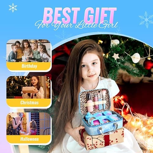INNOCHEER Pretend Makeup for Toddlers, Fake Play Makeup for Little Girls, Frozen Toy Makeup Set for Girls, Birthday Christmas Princess Gifts Toddler Girl Toys Age 3 4 5 6 7 8 (Not Real Makeup) thumbnail 8