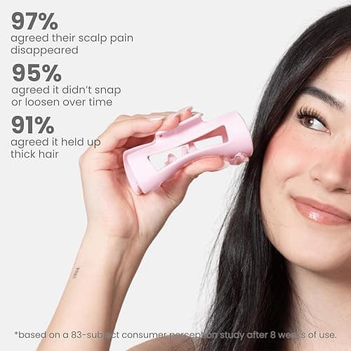 The Original Mello Hair Claw Clip Squishy Claw Clip Made in Korea Patent Pending 30021976 (Purple, Pink, Green, 3 Pack Medium) thumbnail 5