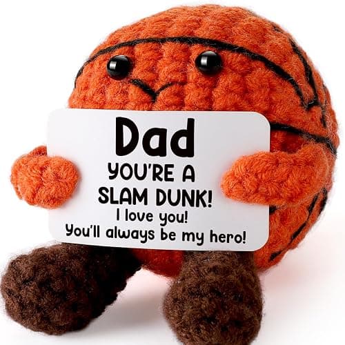 YUEYUQIU Christmas Dad Gifts from Daughter Son Wife - Cool Handmade Crochet Small Basketball, Ideal Birthday Xmas Presents for Dad Father Daddy New Dads - Christmas Stocking Stuffers for Dads - Image 1