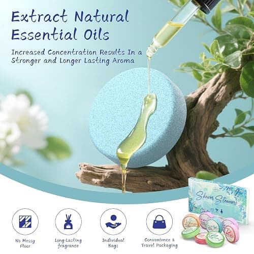 Shower Steamers Aromatherapy 8 Pack - Gifts for Women, Shower Bombs with Essential Oils, Self Care and Stress Relief Stocking Stuffers, Relaxation Birthday Gifts for Women and Men thumbnail 3