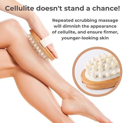 Dry Brushing Body Brush Set – Natural Bristle Spa Exfoliator Kit with Face Cleansing Brush, Long Dry Brushing Body Brush for Lymphatic Drainage & Massaging Cellulite Brush for Smooth, Radiant Skin thumbnail 5