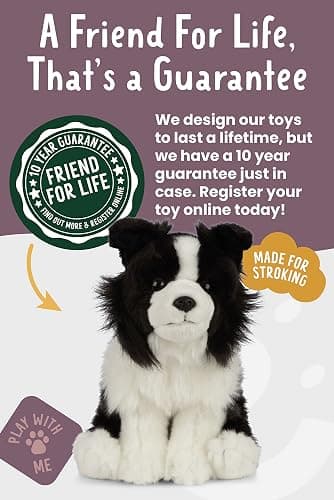 Living Nature Border Collie, Realistic Soft Cuddly Dog Toy, Naturli Eco-Friendly Plush, 20cm thumbnail 7