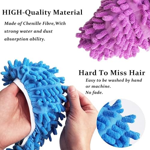 3 Pairs Shoes Cover Duster, Reusable Mop Slippers, Microfiber Dust Mops, Multi Purpose Floor Cleaning Shoes, Feather Duster for Bathroom, Office, Kitchen, House Polishing Cleaning thumbnail 3