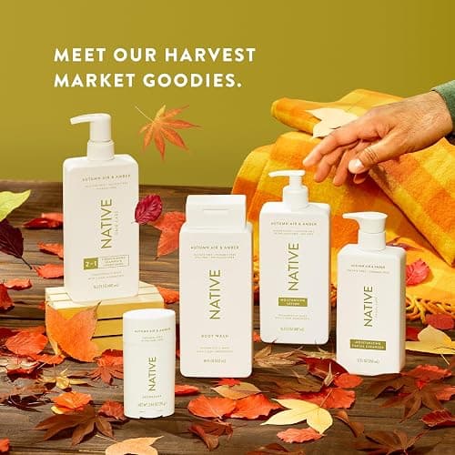Native Body Wash with Naturally Derived Ingredients – Autumn Air & Amber – Sulfate & Paraben Free – For Women & Men – Skin‑Loving Cleanser – 18 oz (2‑Pack) thumbnail 5