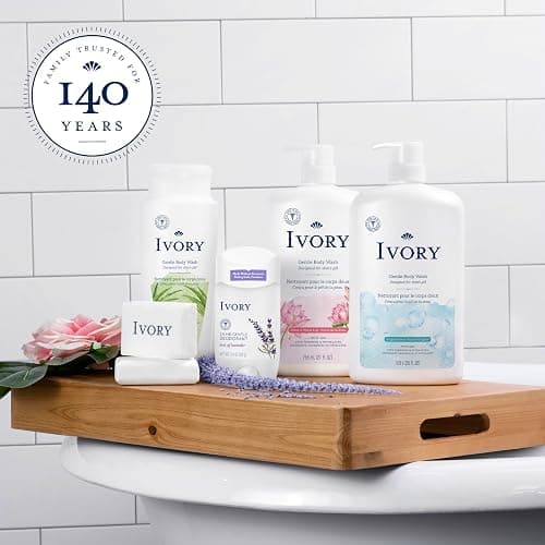 Ivory Gentle Bath Bar Soap, Designed for Whole Family, 99.44% Pure Formula with Plant-Based Cleansers, Made Without Heavy Perfumes, Parabens or Phthalates, Original Scent, 3.17 oz (2 Count) - Original Scent - 3.17 Ounce (Pack of 1) thumbnail 6