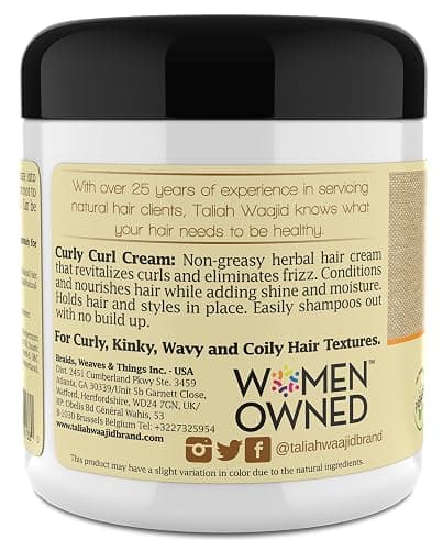 Taliah Waajid Curls Waves Natural - Curly Curl Cream | Extreme Curl Definition Hair Styling Gel | No Build-up or Frizz | 100% Paraben Free | Shea Butter & Sage - 6oz thumbnail 3