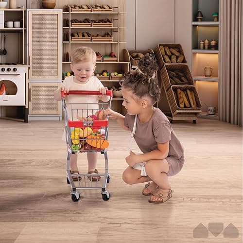 Milliard Toy Metal Shopping Cart - Supermarket Pretend Play Grocery Cart for Kids and Toddlers thumbnail 6