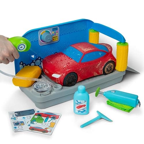 Melissa & Doug Spray & Shine Car Wash Color-Changing Water Toy Play Set Boys and Girls 3+ thumbnail 4