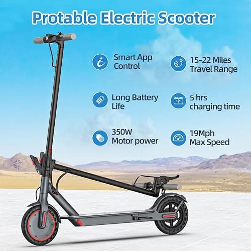Electric Scooter Adults, Powerful 350W E-Scooter, Max 19 Mph & 15-19 Miles Range Scooters, Folding Scooters with 8.5" Solid Tires, Commuting Scooter Kick Scooter with APP Control (Seats Optional) thumbnail 2
