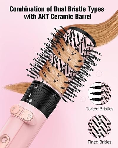 Farery 4-in-1 Rotating Blow Dryer Brush Set | Oval Volumizing Barrel, 1.5" & 2" Rotating Brushes, and Diffuser | All-in-One Hot Air Brush for Fast Drying, Volumizing, and Smoothing thumbnail 5