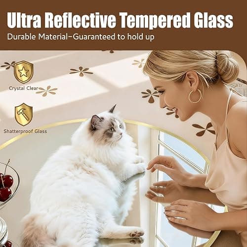 55x20" Arched Full Length Mirror with Stand, Gold Long Floor Mirrors, Full Body Dressing Mirror Over The Door, Tempered Glass Safety Wall Mirror for Bedroom, Living Room, Bathroom, Entryway Decor thumbnail 4