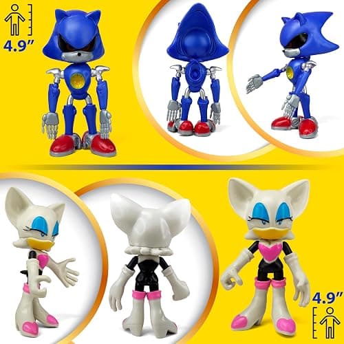 Toysvill Sonic the Hedgehog Big Action Figures (Set of 10 pcs), Collection Toys, Birthday Cake Decoration Party Supplies Cake Topper thumbnail 5