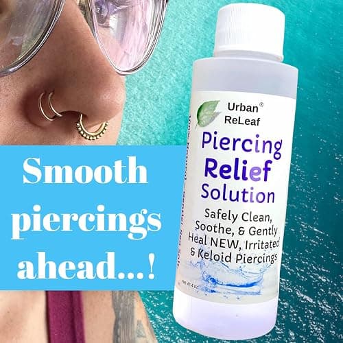 Urban ReLeaf PIERCING RELIEF Solution ! Safely Clean, Soothe & Gently Calm New, Irritated and Bumpy Piercings. 100% Natural Sea Salt, Tea Tree, Rosemary thumbnail 5