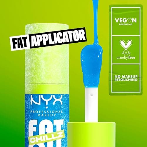 NYX Professional Makeup Fat Oil Chillz, Moisturizing, Shiny and Vegan Tinted Lip Gloss - Polar Peppermint (Sheer Blue) thumbnail 6