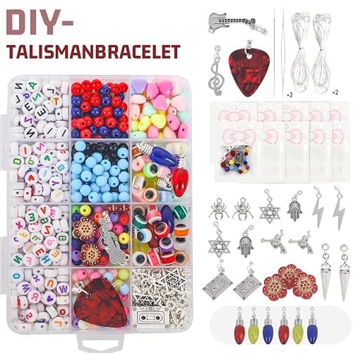 foci cozi Stranger Merch Beads for Bracelets Making Kit, DIY Friendship Bead Bracelet Jewelry Making Kit, Rubber Band Charm Bracelet Making Kit thumbnail 2