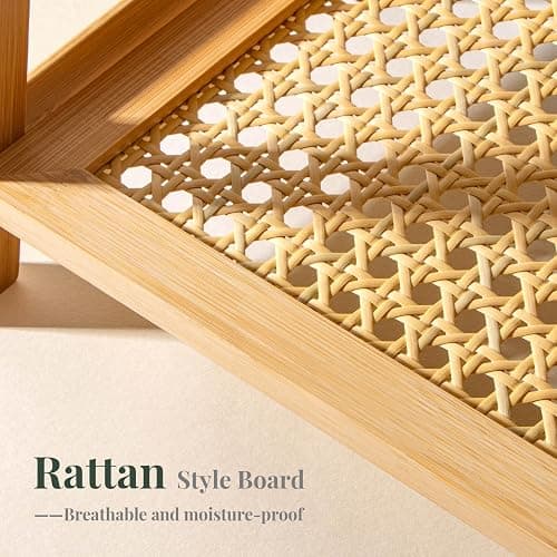 ANBOXIT Rattan-Look Matcha Station Organizer, Countertop Bamboo Tea & Coffee Accessories Station Organizer, 2 Tier Mug Holder Display Stand for Kitchen Condiment, Home, Office thumbnail 4