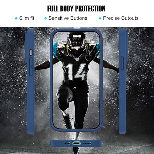 VNGDA Custom Name & Number Football Case for iPhone17 Air 16 15 Pro Max 14 13 Mini 12 11 Xs Max Xr SE3 8 7 6 Plus，Liquid Silicone with Camera Protection Custom Signature Phone Case(Pittsburgh) thumbnail 4
