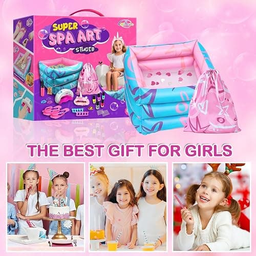 Kids Spa Kit for Girls, Foot Spa Day Kit for Girls, Girl Stuff for Manicures Pedicure, Nail Art Salon Kit Christmas Birthday Gift for 6 7 8 9 10-12 Years Old Girl thumbnail 7