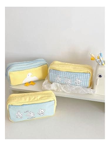 Aesthetic Coquette Organizer Cutecore Makeup Bag For Purse Kawaii Animal Print Cosmetic Bag Y2K Makeup Pouch For Women (Blue) thumbnail 6