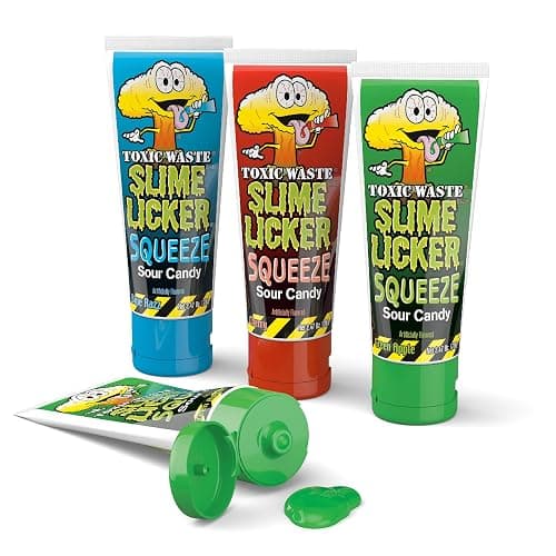 Toxic Waste Slime Licker Squeeze Candy, Apple Razz Cherry, 3 Pack Tubes | Squeezable sour gel, blue raspberry taste, fun novelty format, great for kids, adults, and gifting thumbnail 6