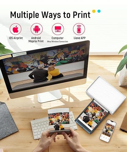 Liene 4x6'' Photo Printer, Phone Printer 100 Sheets, Full-Color Photo, Portable Instant Photo Printer for iPhone Android, Thermal Dye Sublimation, Wi-Fi Picture Printer 100 Papers & 3 Cartridges thumbnail 4