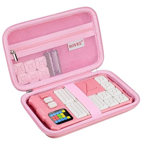 BOVKE Carrying Case Compatible with GiiKER Super Slide Puzzle Games, Super Slide Brain Teaser Puzzle Toys Holder with Space for Puzzle Pieces for Kids, Teens, Travel Games Birthday Gifts, Pink - Image 1