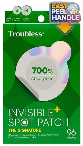 Troubless Invisible Pimple Spot Patch - 96 Ultra Thin Acne Patches - Easy Peel - 2 Sizes - Image 1