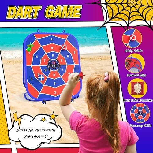 Spider Bean Bag Toss Game, 3-in-1 Cornhole Board Outdoor Toys for Kids, Family Party Activity Toddler Yard Backyard Beach Lawn Party Camping Game Toys for 3 4 5 6 7 8 Year Old Boys Girls Birthday Gift thumbnail 3