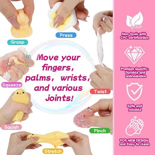 10 Pack Taba Squishy Toys Set with Toy Box & Cute sticers, Kawaii Squishies Stress Relief Toys Party Favors for Kids 4-8 8-12, Squishy Sensory Fidget Toys for Kids ，Birthday Xmas Gifts for Girls&Boys thumbnail 3