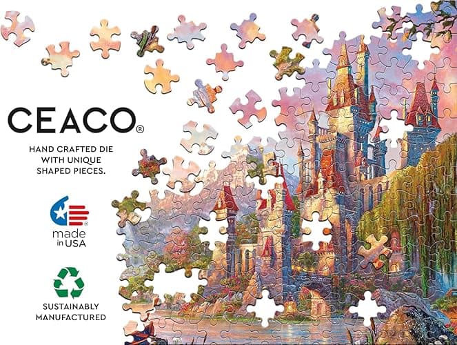 Ceaco - Thomas Kinkade - Disney - Beauty & The Beast II - 1000 Piece Jigsaw Puzzle thumbnail 9