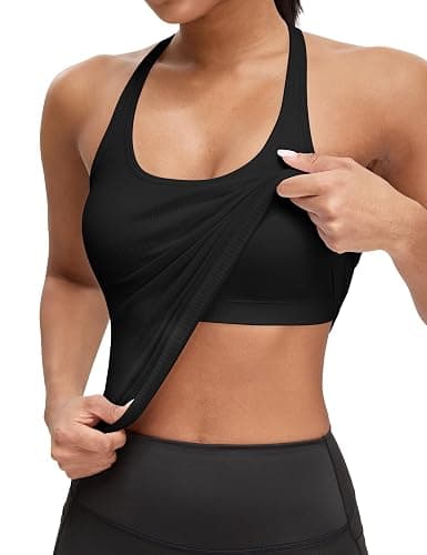 MathCat Seamless Workout Tank Top for Women with Built in Bra, Sleeveless Racerback Athletic Yoga Shirts Gym Tops - Image 1