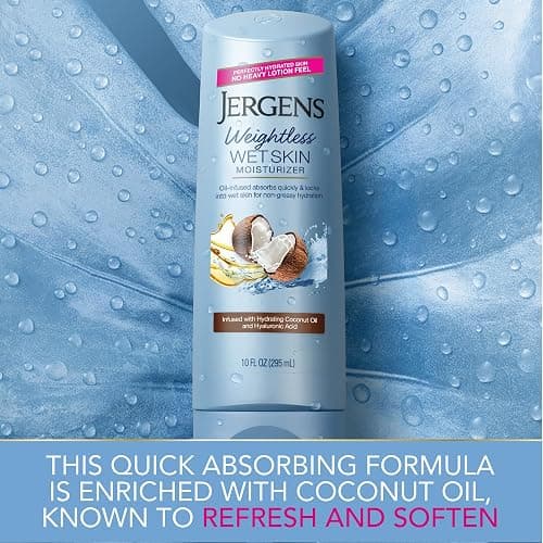 Jergens Wet Skin Body Lotion with Coconut Oil, In Shower Lotion for Dry Skin, Fast-Absorbing, Non-Sticky, Dermatologist Tested, 10 Ounce thumbnail 5
