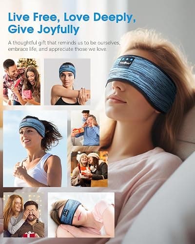 MUSICOZY Sleep Headphones Bluetooth 5.4 Headband, Wireless Music Sleeping Mask Headphones Earbuds Earphones Sweatproof for Women Mom Sports Workout Running Jogging Yoga Cool Gadgets Unique Gifts thumbnail 7