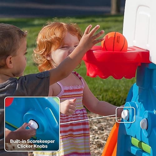 Step2 Game Time Sports Climber, Kids Indoor/Outdoor Playset, Backyard Playground Set, Slide, Climbing Wall, Basketball Hoop, Outside Jungle Gym, For Toddlers 2-6 Years Old thumbnail 5