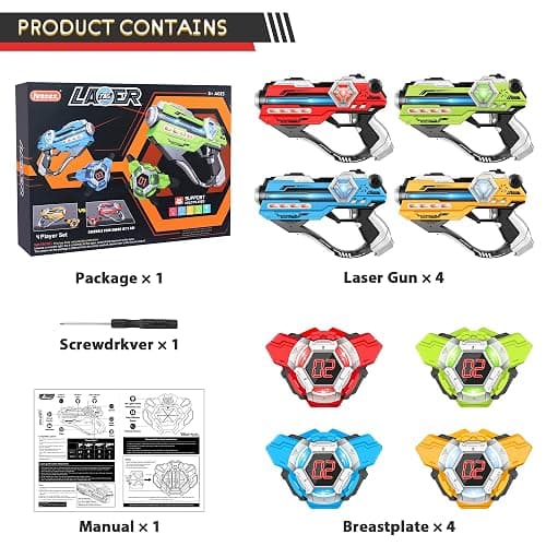 Tag Guns Set of 4 Laser Tag with Digital LED Score Display Vests for Teens, Family and Adults Fun,Birthday Gift Toys for Kids Ages 6 7 8 9 10 11 12+Year Old Boy & Girls thumbnail 5