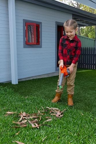 Husqvarna 125B Toy Leaf Blower, Light-Up Engine Makes Noise and Blows Out Real Air, Toddler Toys for Ages 3 and Up, Plastic, Orange/Gray, 589746402 thumbnail 6