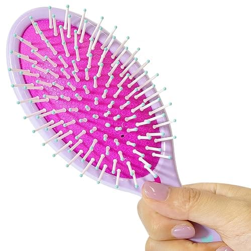 LUV HER Lilo & Stitch Hair Accessory 5 Pcs Set - 1 Regular 9 inch Stitch Hairbrush & 4 Scrunchies - Detangling Brush - Elastic Hair Ties Ropes for Girls, Ages 3+ thumbnail 8